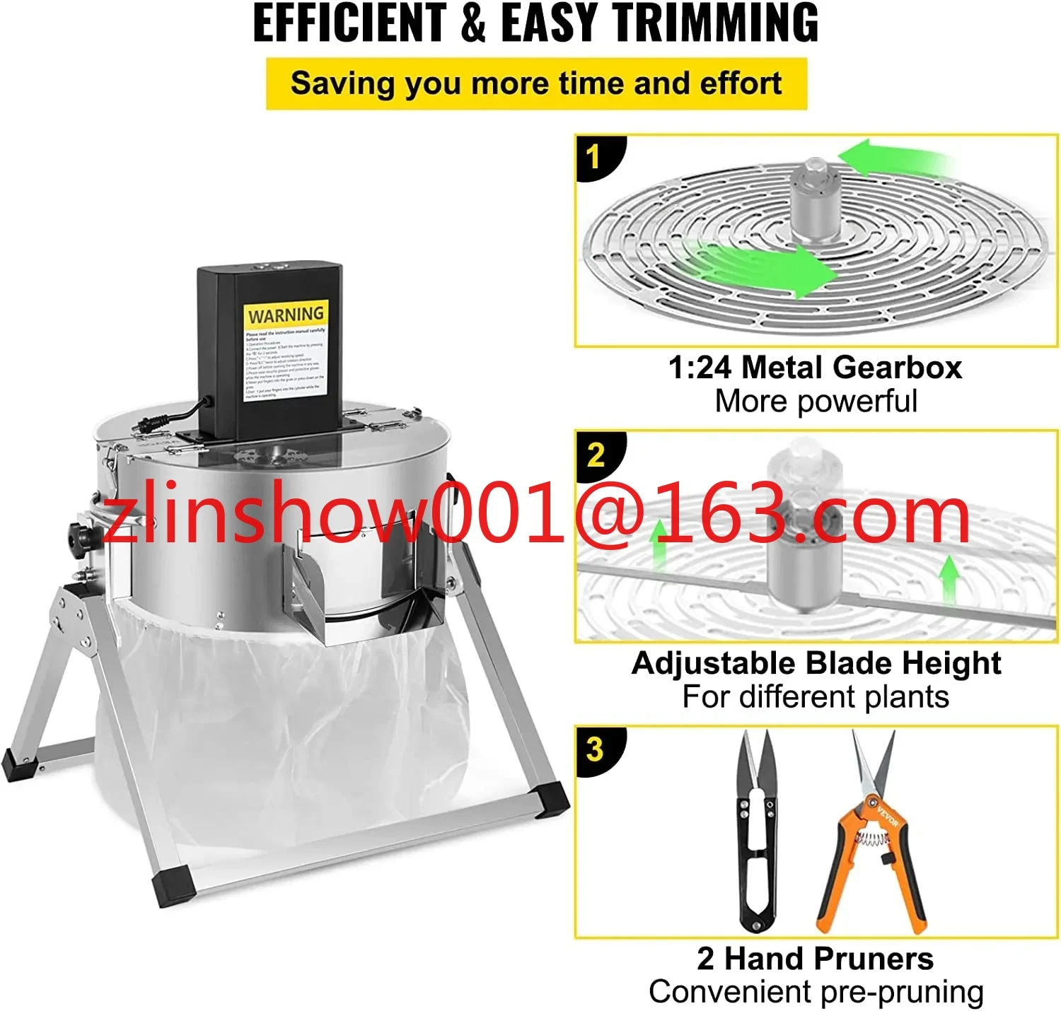 16inch Electric Bud Trimmer Adjustable Hydroponic Visual Cutting Leaf Trimmer
