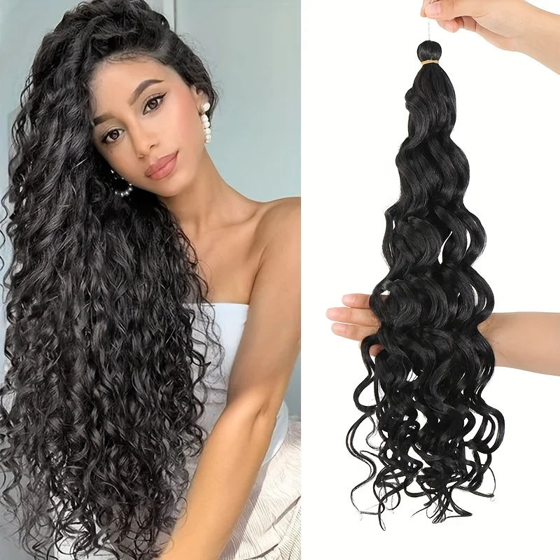 

Aosiwig Synthetic Hair Ocean Wave Crochet Hair 20 Inches Freetress Water Wave Braiding Hair Crochet Braid Extensions for Women