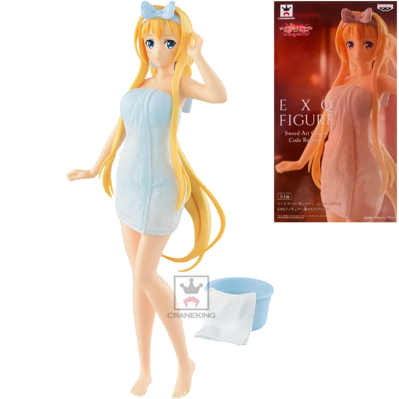 In Stock Original Bandai EXQ Alice Asada Shino Kirigaya Suguha Yuuki Asuna Bath Style Action Figure Animation ToyGift ModelAnime