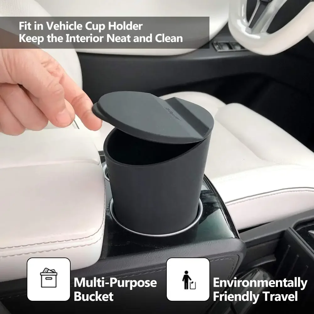 Herval For Tesla Model 3/Y/S/X 2017-2024 Door Garbage Can Bin Accessories Side Door Storage Box Organizer Car Trash Can