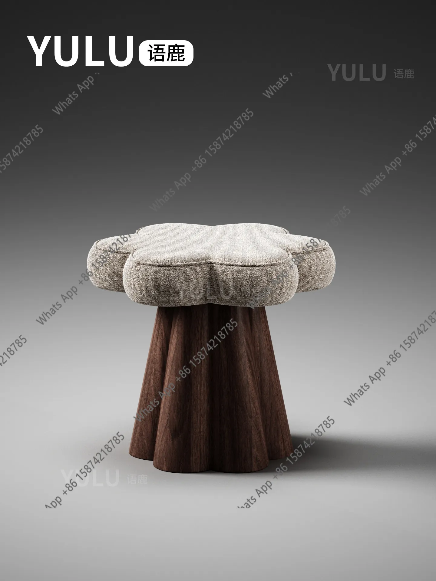 Medieval dressing stool original designer rotating makeup chair retro solid wood shoe change girls bedroom makeup stool
