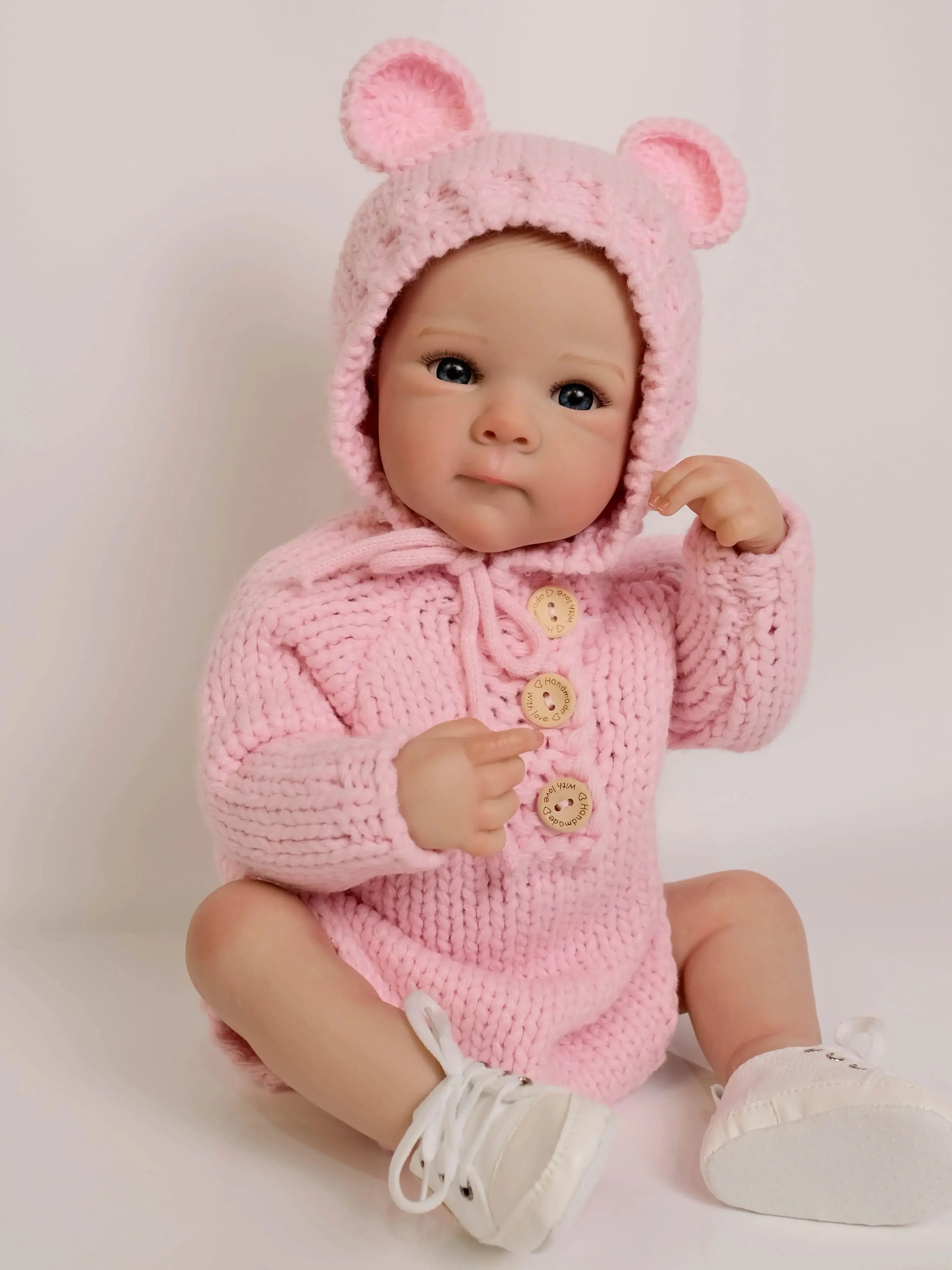 NPK 19inch Reborn Baby Full Body Vinyl Bettie  Soft Body with Hand Draw Hair 3D Skin Multiple Layers Painting with Visible Veins