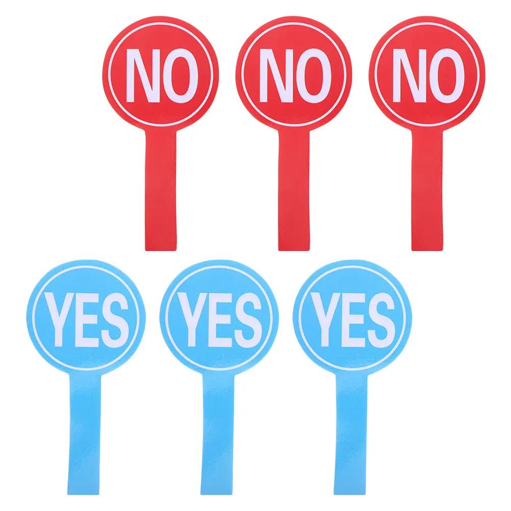 

6 Pcs Hand Holding Score Board Yes No Voting Paddles Classroom Judging Tool Handheld Foam Student Game Pass Sign