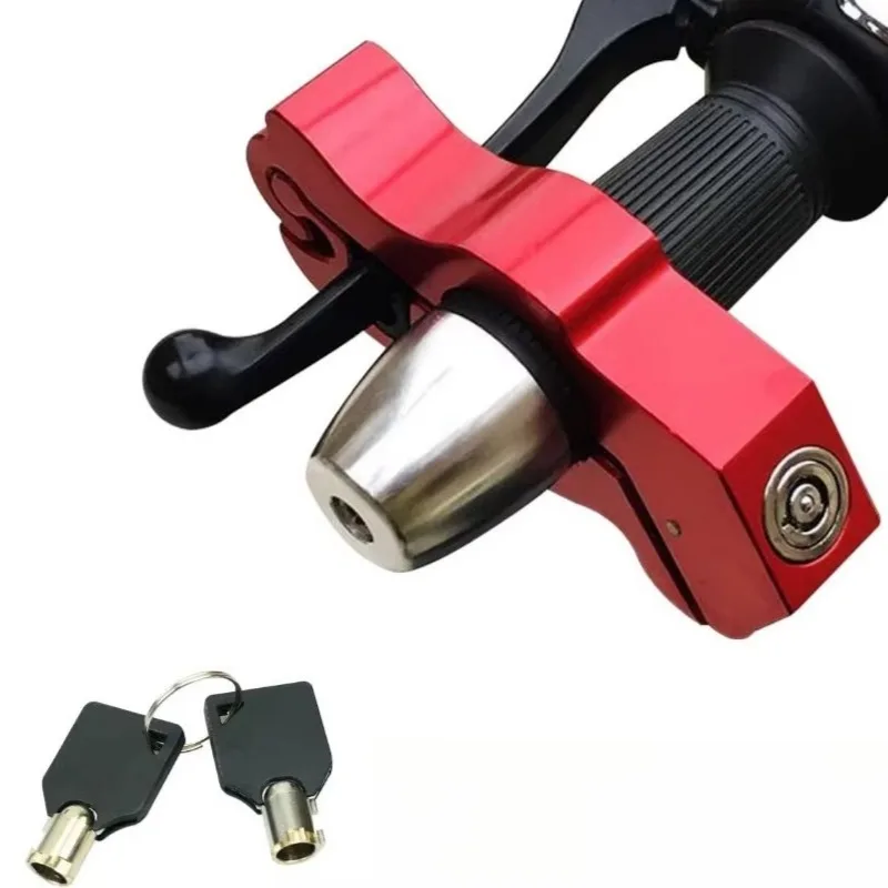 Motorcycle Handle Anti-theft Lock Grip Lock CNC Security Handlebar Brake Lever Disc Locking Fit Scooter view 3