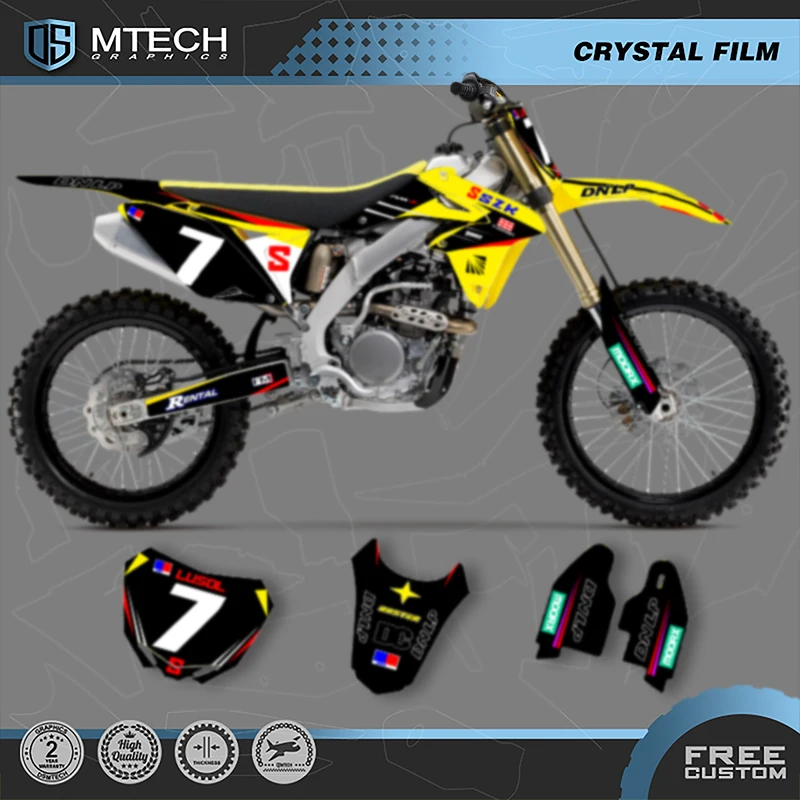 

DSMTECH Custom Motorcycle Graphics Background Decals Stickers Kits for SUZUKI 2010 2011 2012 2013 2014-2018 RMZ250 004