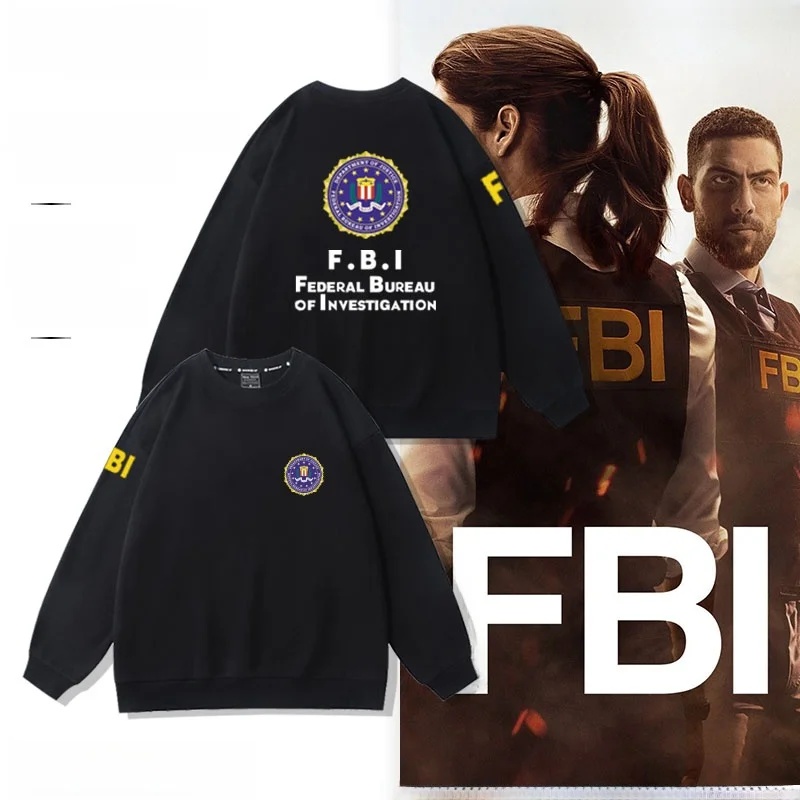 

Мужская толстовка с капюшоном FBI Federal Bureau of Investigation Long Sve Fce на подкладке, повседневная круглая толстовка Ne, осенне-зимний топ для отдыха