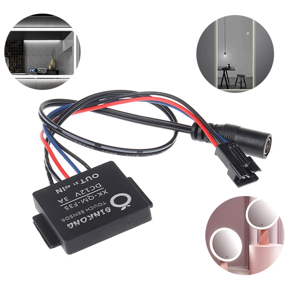 

3A сенсорный сенсорный переключатель DC12V 36W зеркальный переключатель для ванной комнаты сенсорный переключатель для светодиодного освещения зеркальная фара 5 мм индукционный объектив