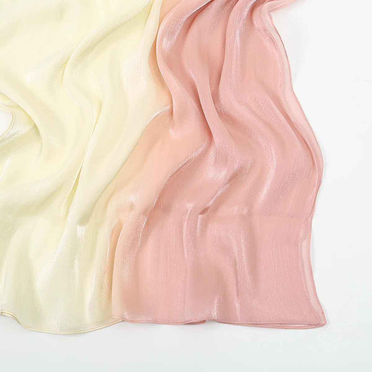 Bufanda Hijab de seda con gradiente para mujer musulmana, Hijab liso para la cabeza, pañuelo para la cabeza, turbante islámico brillante, cubierta para la cabeza de Ramadán, 180x70cm