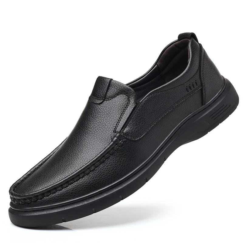 Mesh Breathable Dress Leather Men Shoes Summer Slip On Loafers Men Casual Leather Shoes Flats Hot Sale Driving Shoes Moccasins