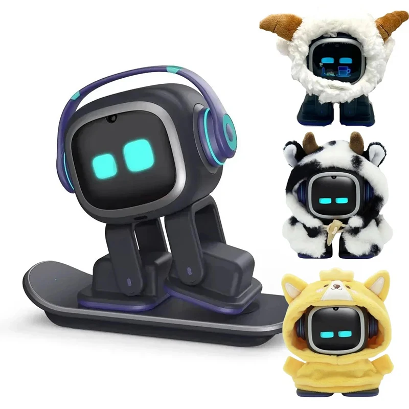 Emo Intelligent Robot Pet Toy Emo Sound Player Ai Puzzle Electronic Action Desktop Decoration Electronic Pet Children\'s Toy Gift