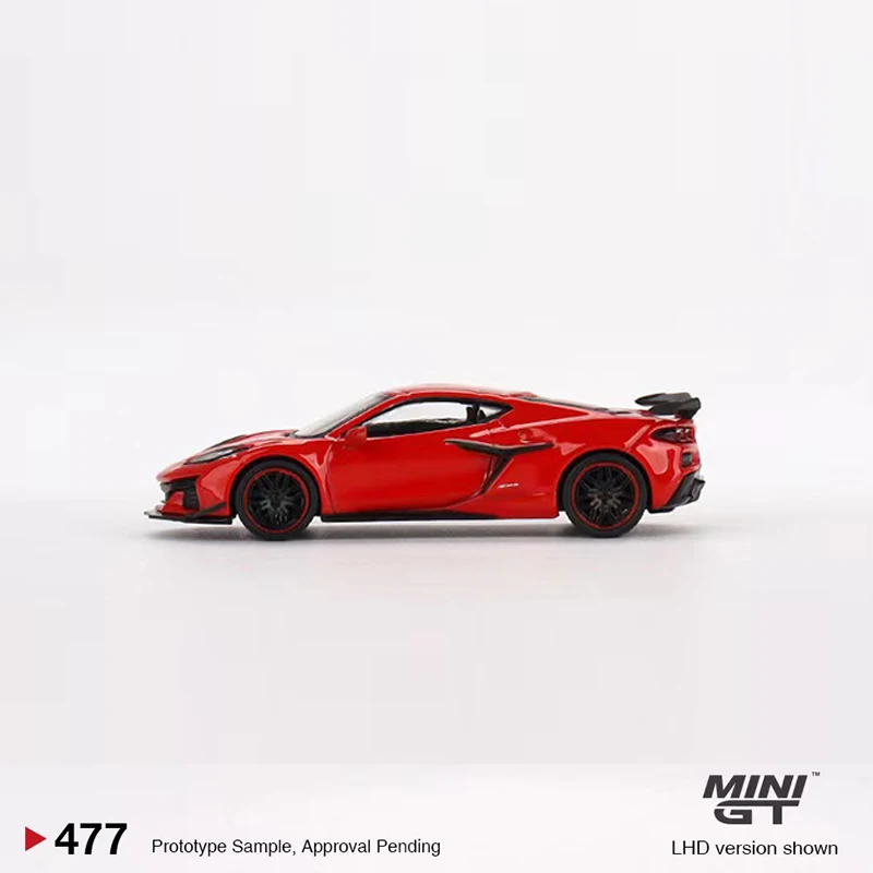 MINI GT 1:64 модель автомобиля Corvette Z06 2023 сплав литой подвижной автомобиль-цвет ярко-красный