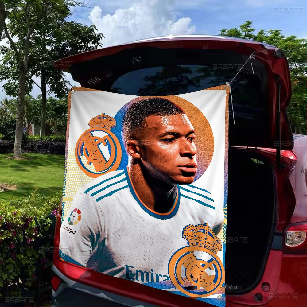 K-Kylian M-Mbappe Cartoon Flag Art Science Fiction Room Home Decor Wall Hanging Home Decor Banner