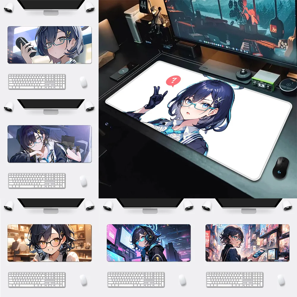 Kagami Chihiro Blue Archive Mousepad HD Printing Computer Gamers Locking Edge Non-slip Mouse Pad XXL90x40cm Keyboard PC Desk Pad