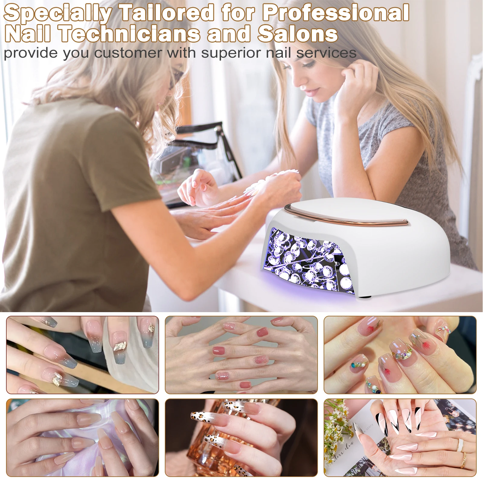

Лидер продаж, УФ-светодиодная лампа для ногтей, 80 Вт, перезаряжаемая профессиональная лампа для отверждения с 4 настройками таймера, сенсорный экран для салона и домашнего использования