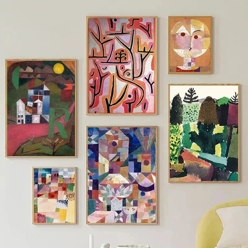Klassische abstrakte Wandkunst von Paul Klee, nordischer HD-Leinwanddruck, Poster für Zuhause, Wohnzimmer, Schlafzimmer, modernes Zuhause