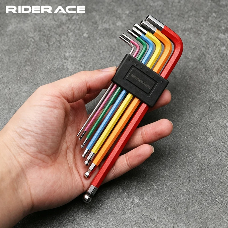 7Pcs Bicycle Hex Key Set Colorful Hexagon Spanner Flat Ball Opening Wrench MTB Road Bike Repair Tool Kit 1.5/2/2.5/3/4/5/6mm
