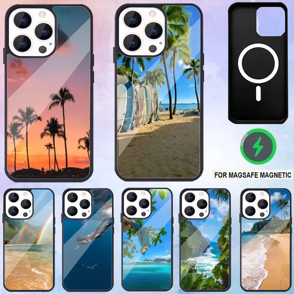 

Hawaii’s Gentle Tide Phone Case For iPhone17,16,15,14,13,12,11 Plus,Pro Max Magnetic Magsafe Wireless Charging