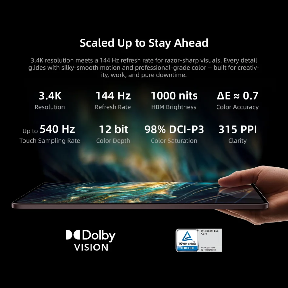 Global Version OnePlus Pad 4 Snapdragon 8 Elite Gen 5 13.2" 3.4K 144Hz LCD Display 256GB 512GB 13380mAh Android WiFi Tablet