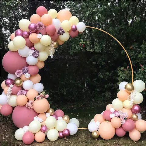 Metallcirkelstativ Bröllopsbåge Rund Ballongbåge Blomma Guld Bakgrundsbåge DIY Ram Födelsedagsfest Babyshower Dekoration 10 best sales ballongbåge - №9