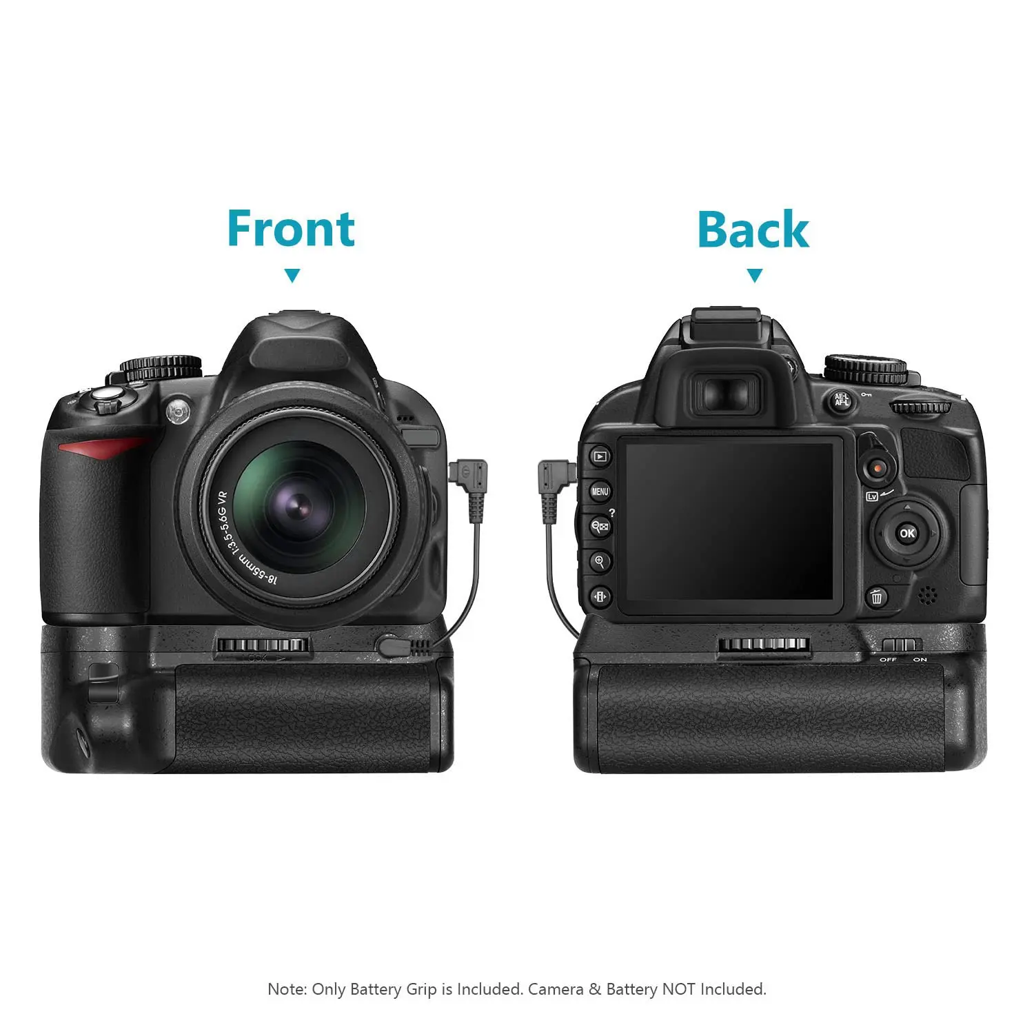 Neewer Professioneller vertikaler Batteriegriff als Ersatz für Nikon D3100/D3200/D3300/D5300 SLR-Digitalkamera EN-EL14-Batterien – Detail 8