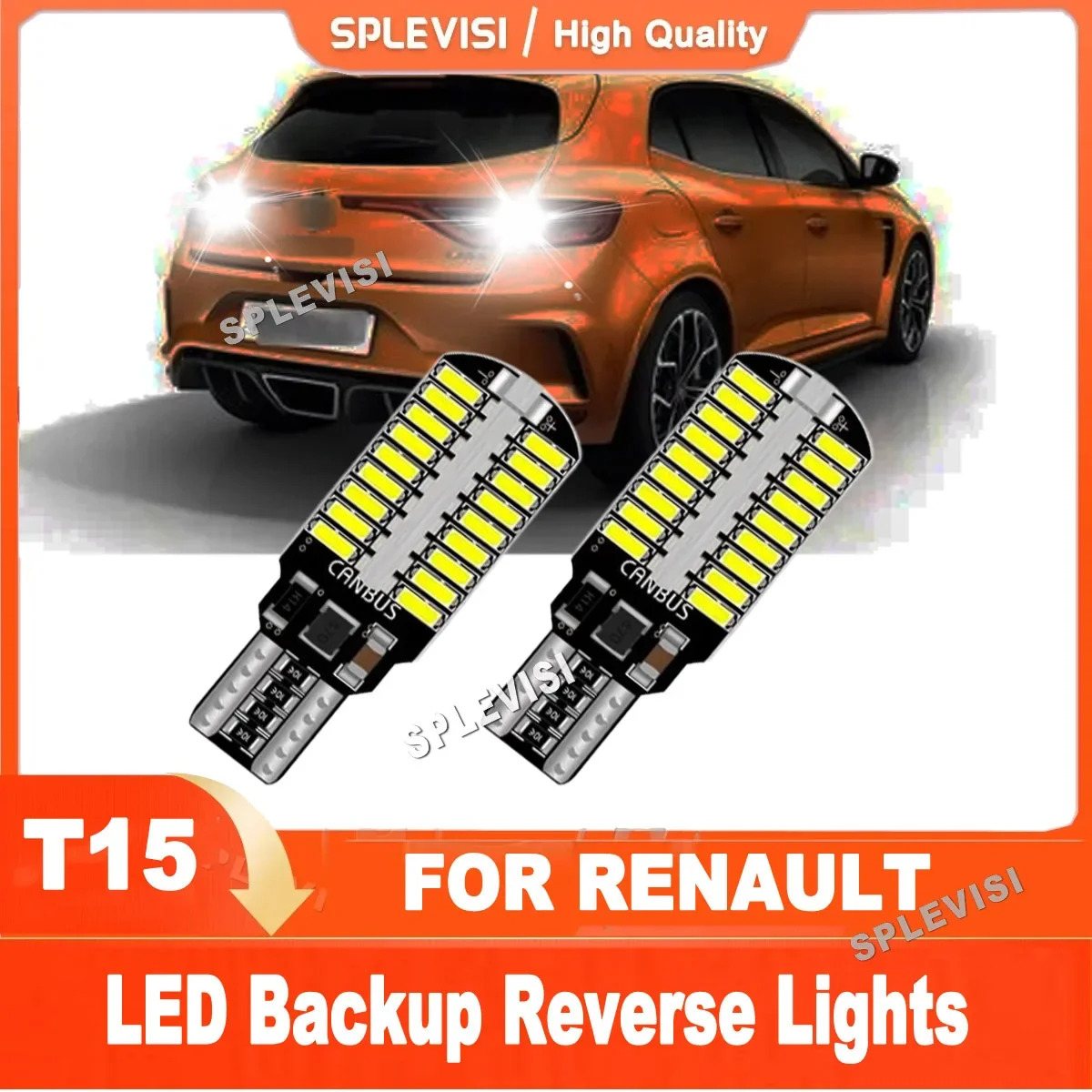 2x  T15 912 915  White LED Reverse Light Bulbs Fit For Renault Megane 4 Twingo 2 Latitude Laguna Coupe Arkana Fluence Koleos 1 2