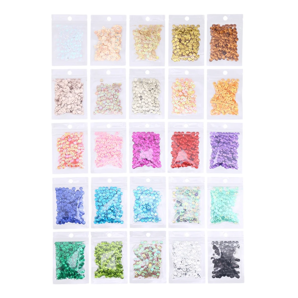 

25Packs Sequin Material Small Diameter Silver Embossed Curved Round Hole DIY Jewelry Clothing Crafts Decoration 6mm