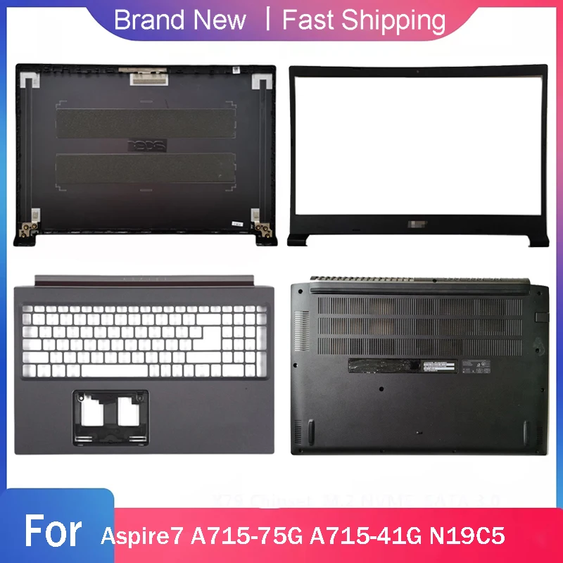 New Bottom Case For Acer Aspire7 A715-75 A715-75G A715-41G N19C5 Laptop LCD Back Cover Front Bezel Palmrest Upper Rear Lid Metal