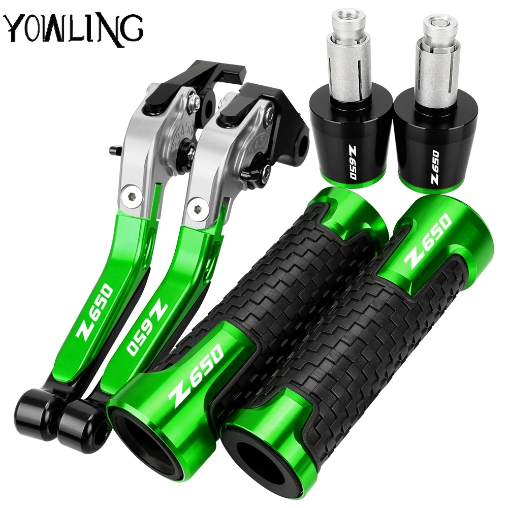 Motorcycle Brake Clutch Levers Adjustable Handlebar grips ends For KAWASAKI Z650 2016 2017 2018 2019 2020 2021 2022 2023 2024