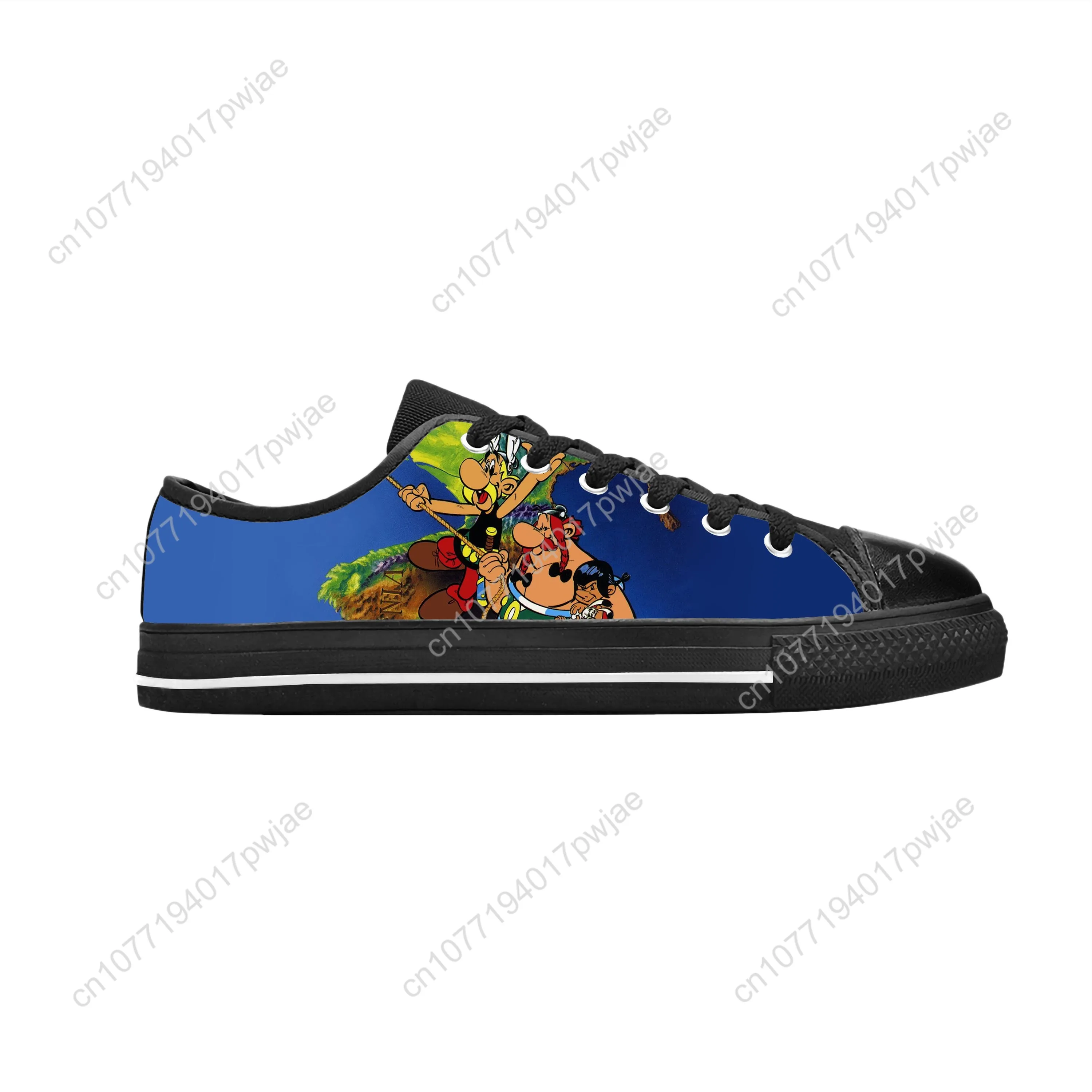 Asterix Adventure Obelix Anime Cartoon Manga Comic Casual Cloth Shoes Low Top, zapatillas cómodas transpirables con estampado 3D para hombres y mujeres