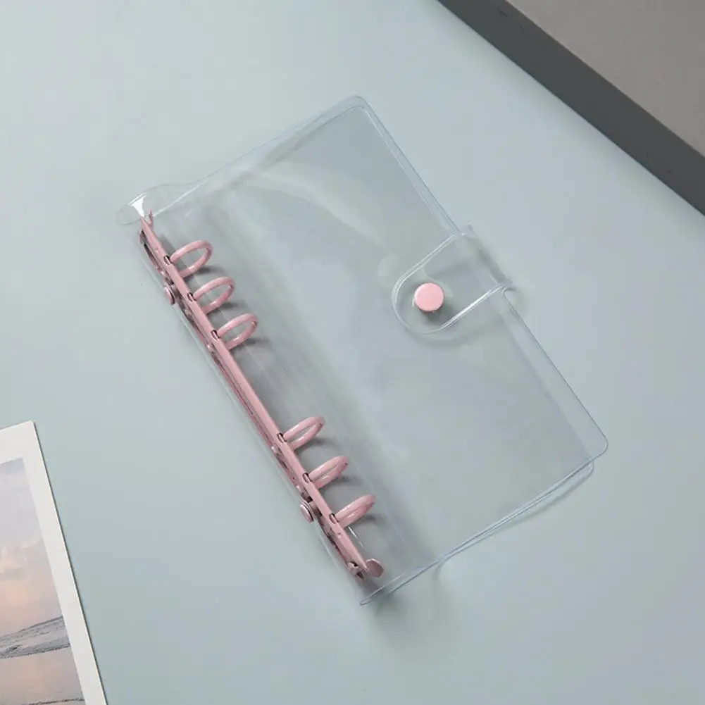 Office School Binder Waterproof A6 Binder Soft Notebook with Rose Gold Cover Office School Supplies for Students Travelers A6