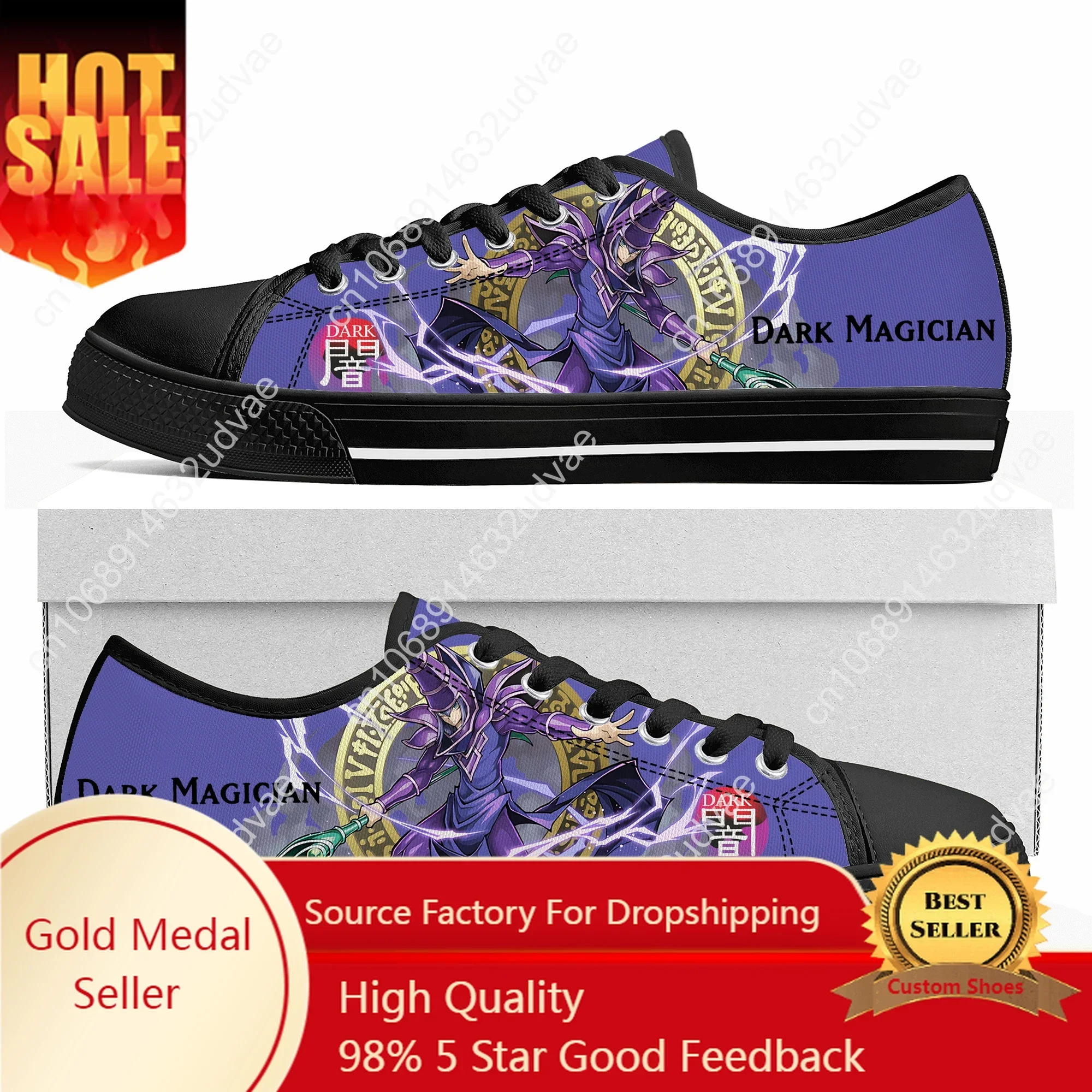 

Dark Magician YuGiOh Duel Monster Card Low Top Sneakers Mens Womens Teenager Canvas Sneaker Casual Couple Shoes Custom Shoe