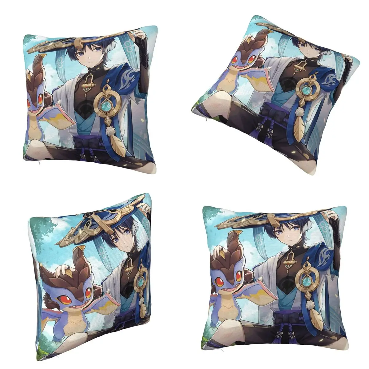 Scaramouche And Wanderer Game Square Pillowcase Cushion Cover Pillow Case Throw Pillow Cover for Home Bedroom Car