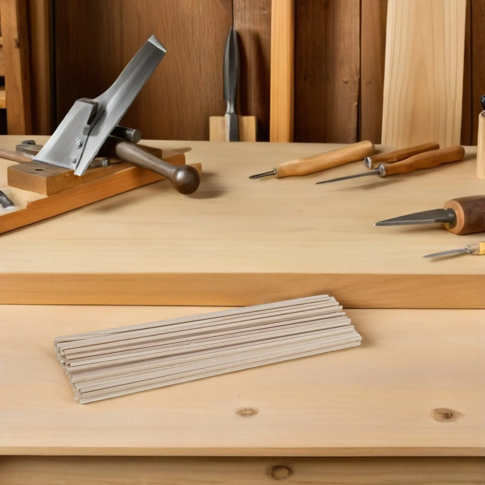 

50 шт. квадратных деревянных палочек-дюбелей 300x3 мм из высококачественного дерева для рукоделия, скрапбукинга и мастерских работ