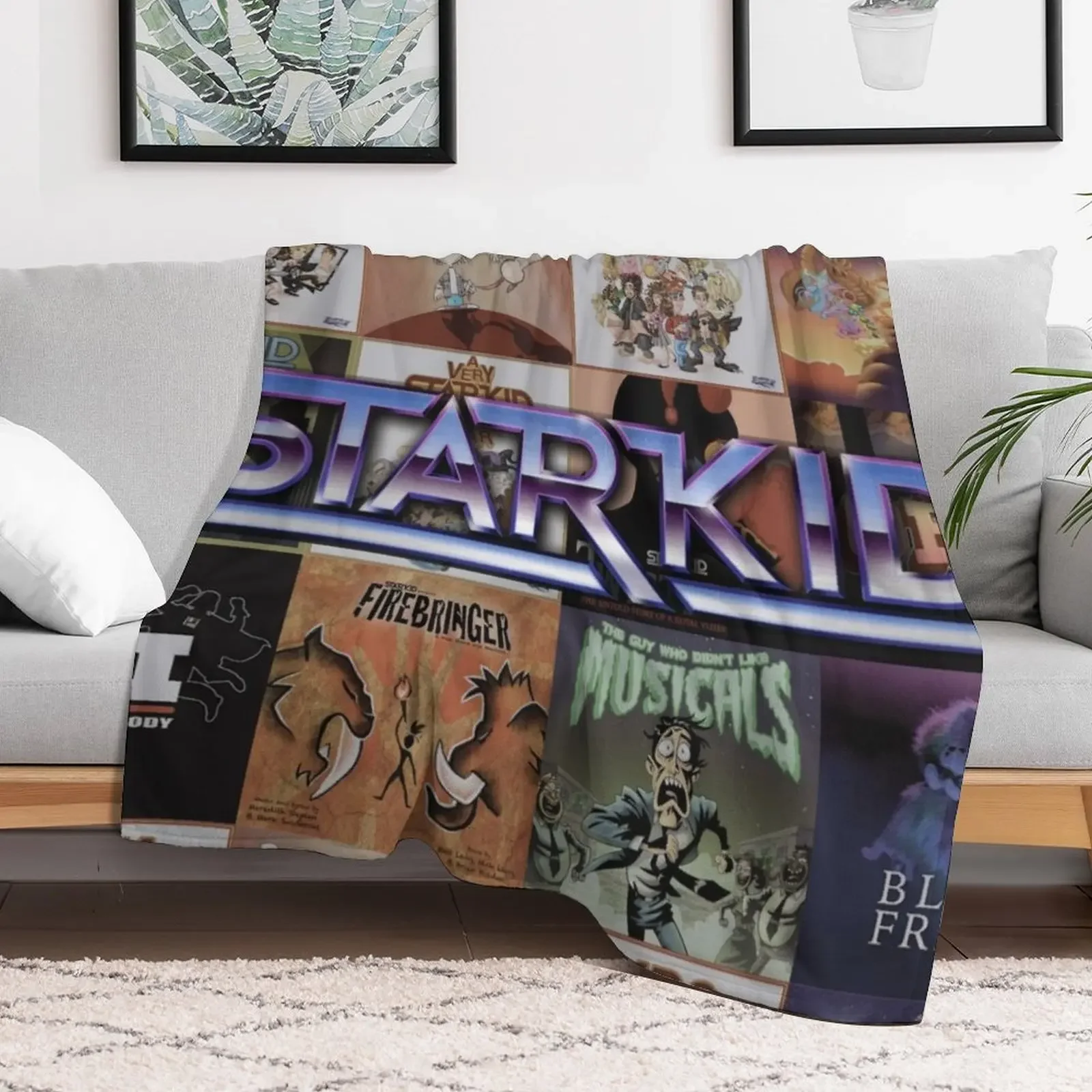 Starkid All Shows Logo Throw Blanket Hairys Comforter Flannel Fabric Blankets