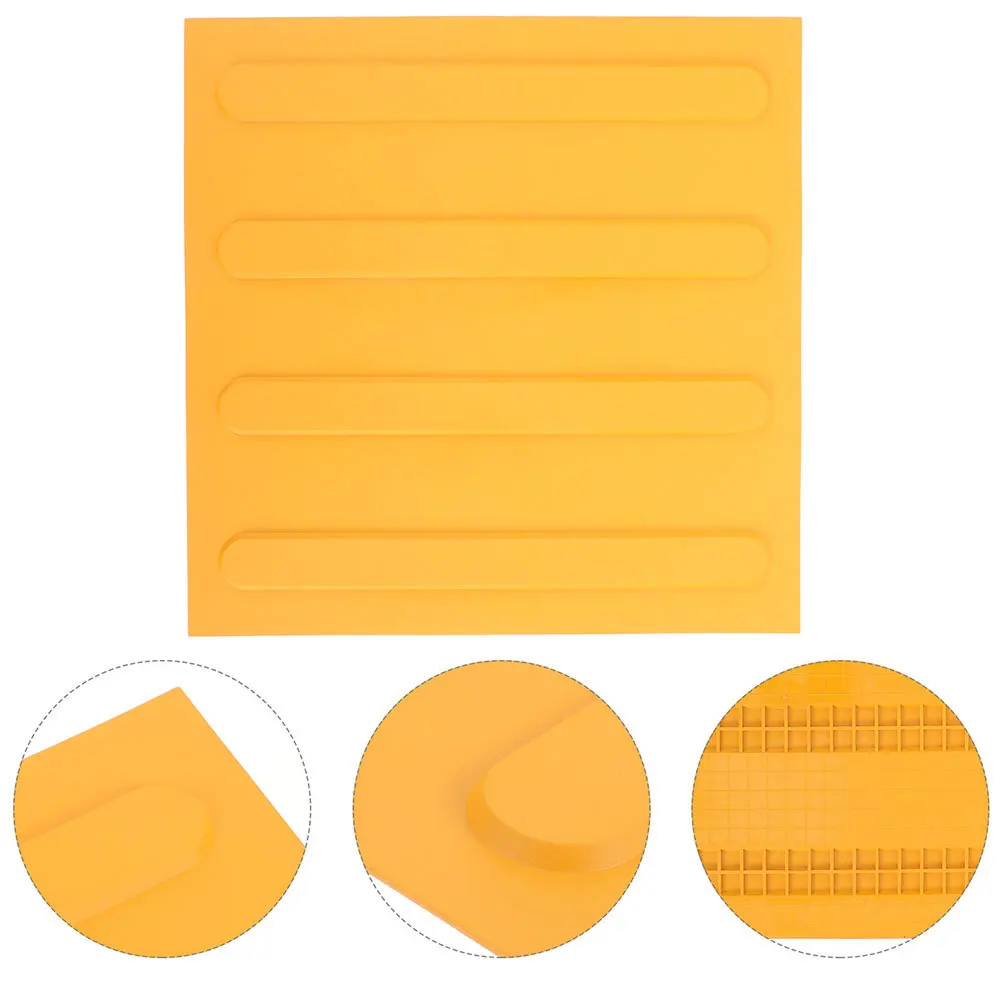 Carreaux de pavage tactiles 40x40, pavé de briques aveugles à bande jaune pour Guide de sécurité intérieur et extérieur, points de bosse pour aveugles