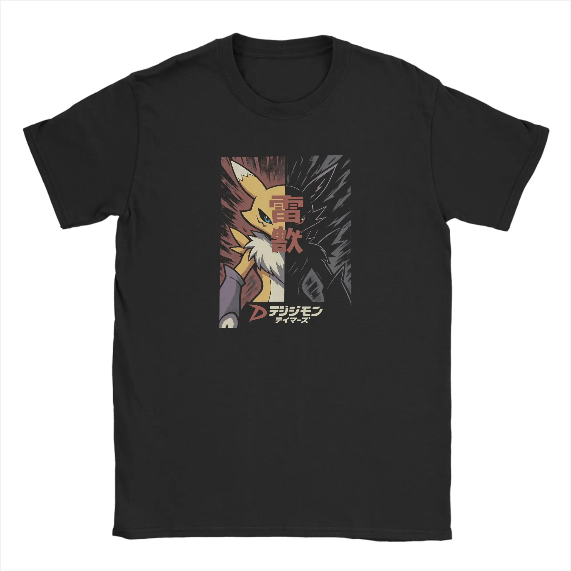 Moiré Renamon Spirit T Shirt Summer  Hippie T-Shirts Cotton O-Neck Plus Size Top Tees Short-Sleeved Classic Tshirt,