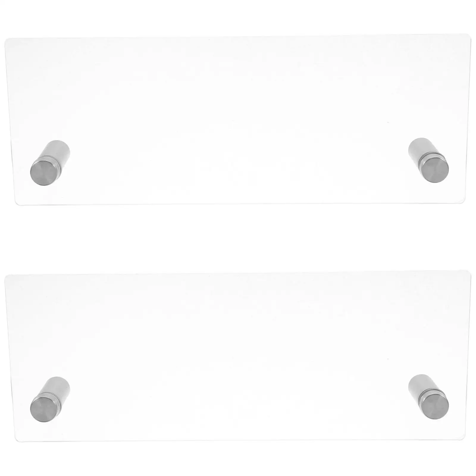 2 Pcs Office Desk Business Card Holder Plate Stand Sign Display Cards Acrylic Name