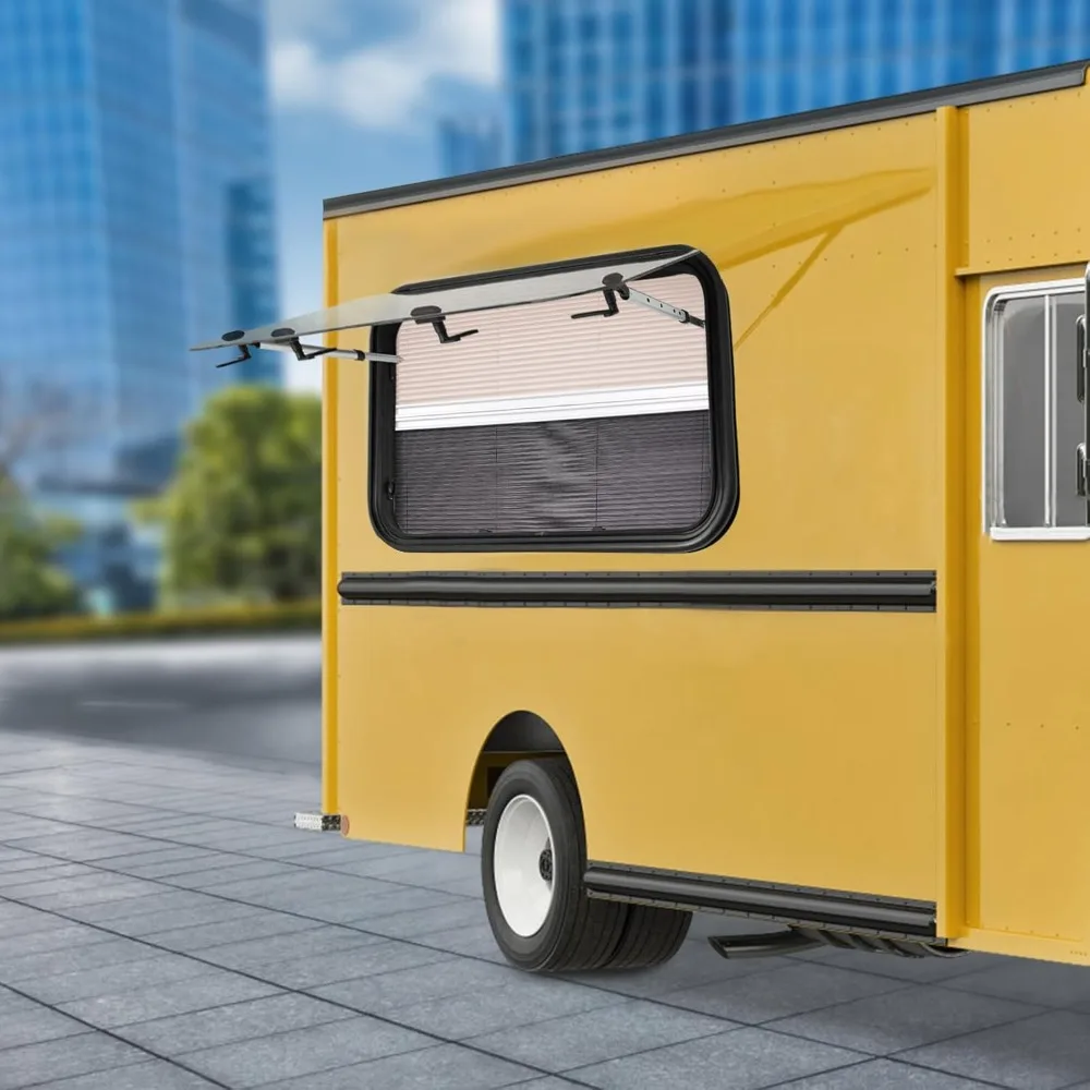 نافذة دفع RV سميكة من الزجاج المقسى مع شاشة، 35.43 عرض × 21.65 ارتفاع، مخرج طوارئ للتخييم #2