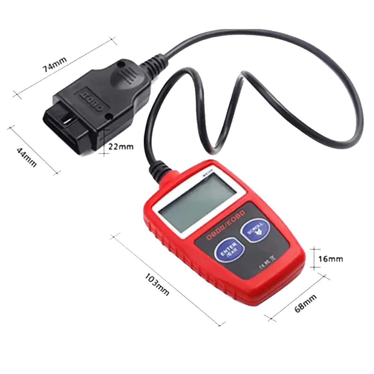 OBD ATV Motorcycle Connection Cable OBD2 to 8 Pin Diagnostic Adapter+MS309 OBD2 Scanner MultiLanguages Diagnostic Tool,B