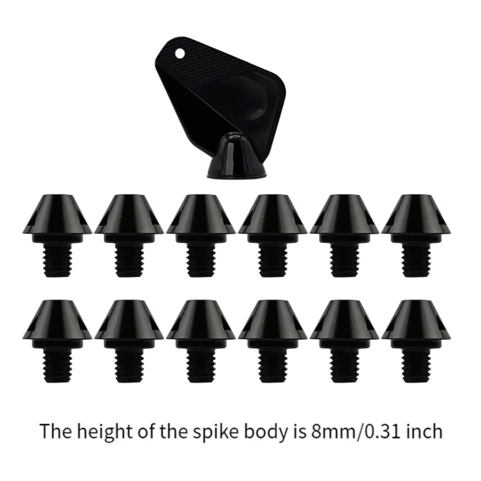 

12Pcs Rugby Studs Professional Thread Screw 6mm Dia Firm Ground with Wrench Non Slip Football Shoe Spikes Soccer Shoe Spikes