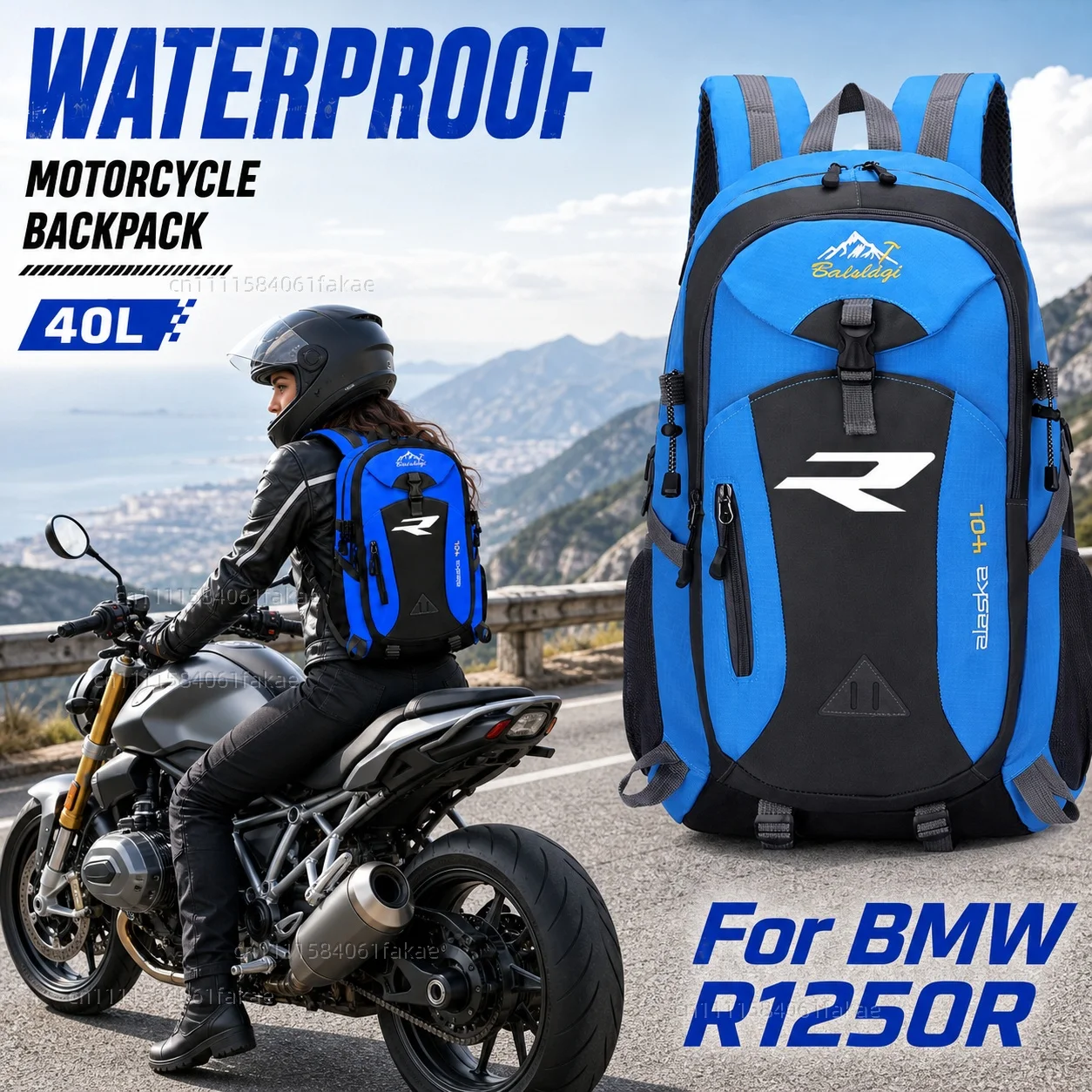 

For BMW R1250R R1200R R1150R R1100R R850R F900R F800R Motorcycle Backpack 40L Waterproof Travel Backpack Outdoor Hiking Camping