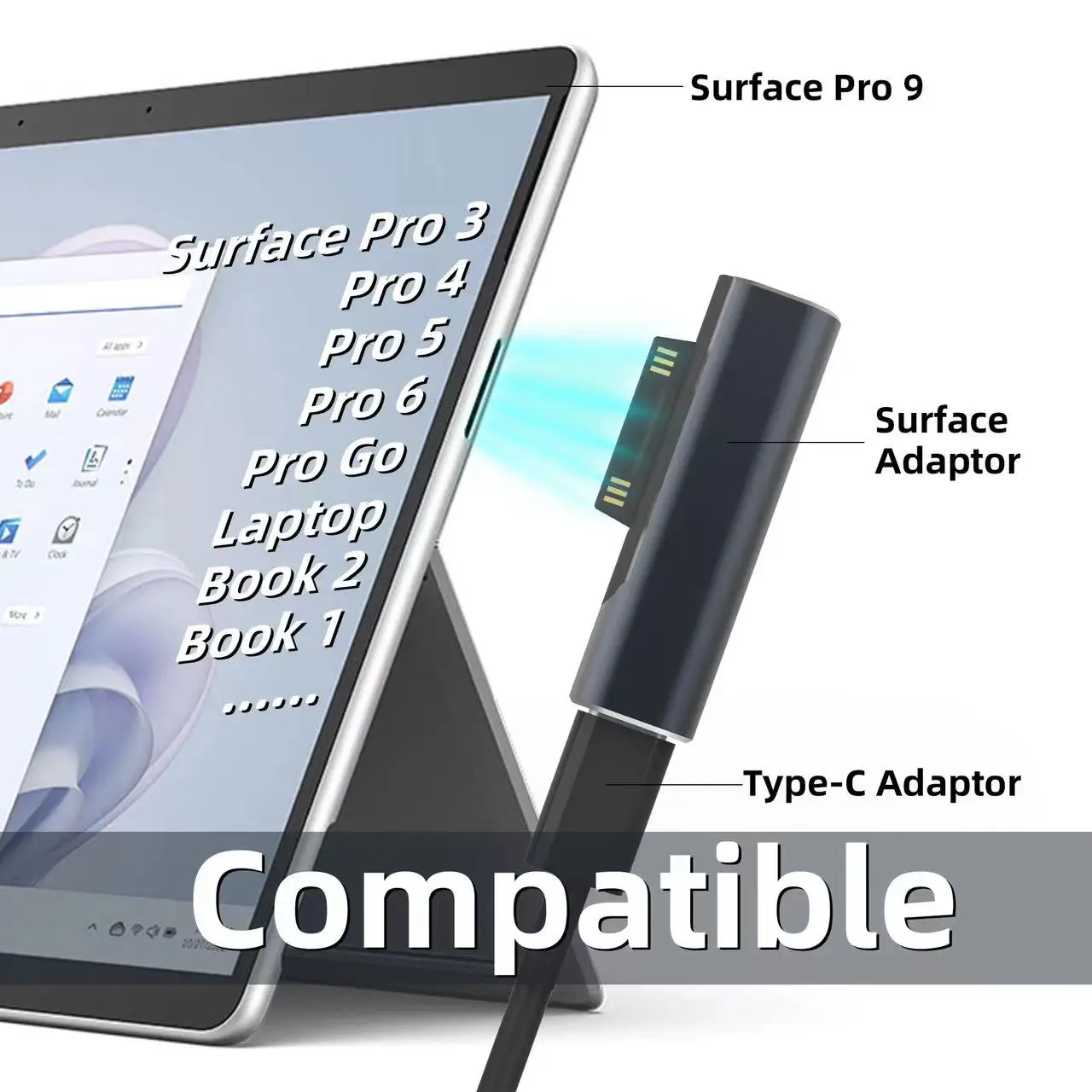 102W PD Fast Charging USB C Power Supply Charger Adapter For Microsoft Surface Pro X 8 7 6 5 4 Go Book Tablet Converter Charger image 5