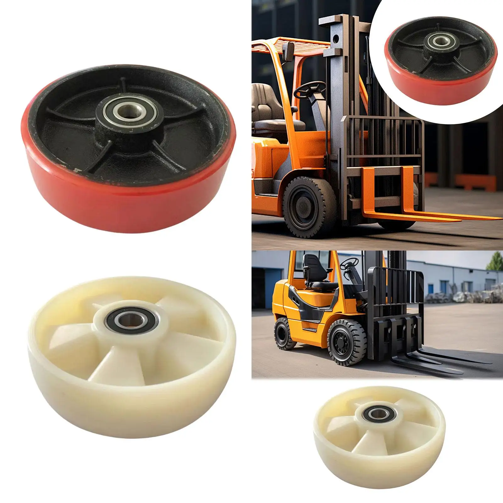 Forklift Caster PU/Nylon Wheel 180mm Diameter Heavy Duty Easy Installation