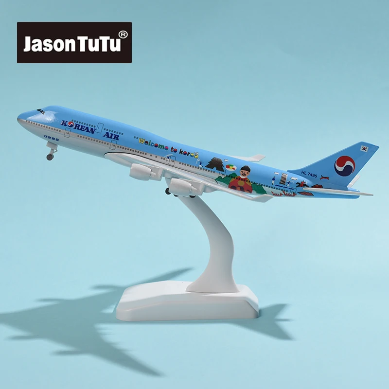 

JASON TUTU 18-20CM Korean Boeing 747 Airplane Model Diecast Metal Plane Aircraft Model Drop Shipping