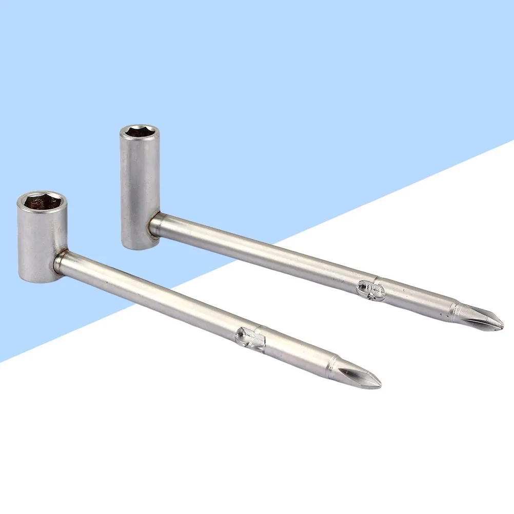 

2 Pcs Long Short Wrench Hexagon Tool Metal Guitar Truss Rod Regular The Cross for