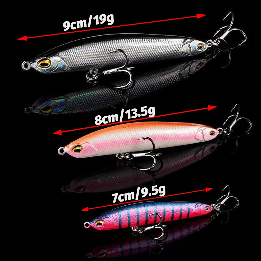 Sinking Pencil Lure 9.5g 13.5g 19g Weight Transfer System Long Casting Hook 4 Eyes Swimbait Pesca Popper Tackle Fishing Bait