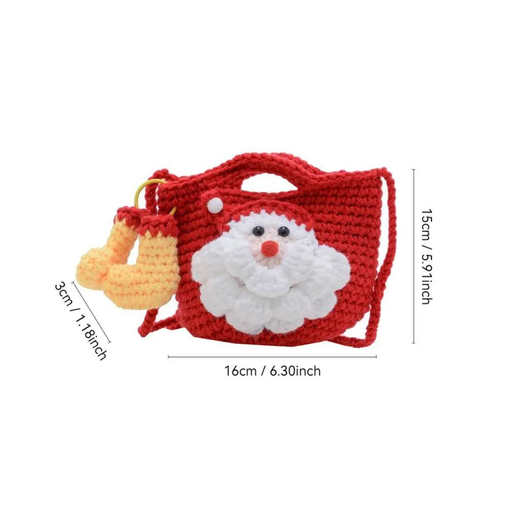 New Christmas Shoulder Bag Snowman Cartoon Crossbody Bag Handmade Mini Handbag