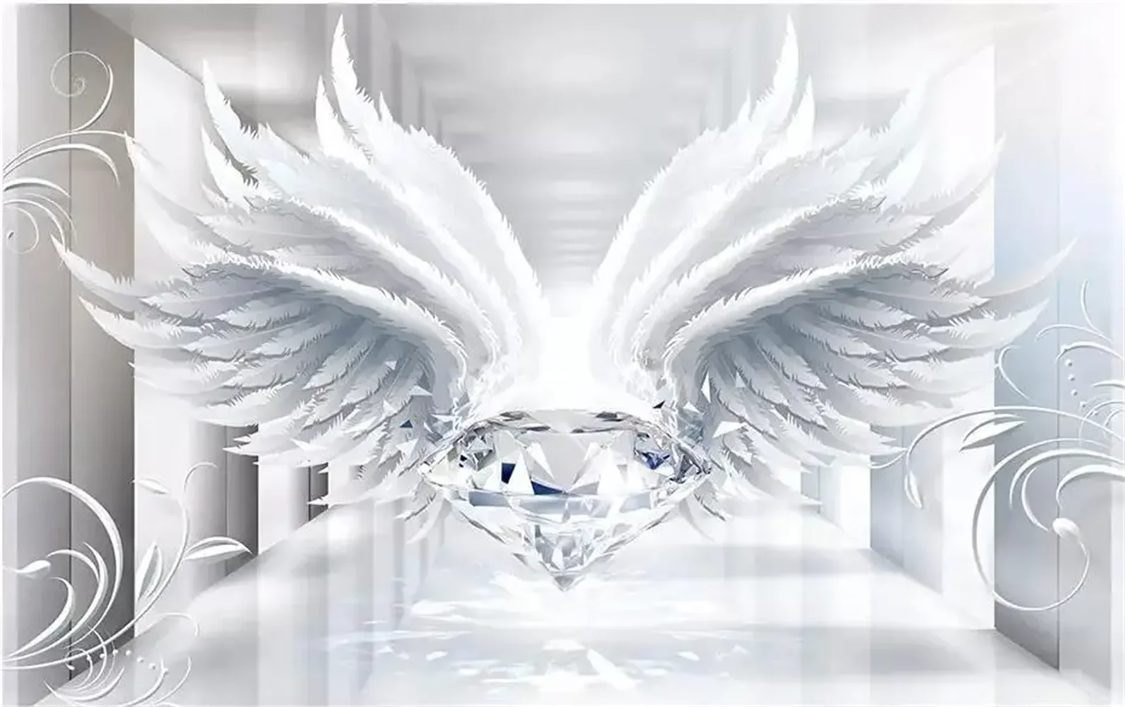 Custom KTV bar box decoration photo wallpaper 3d wings colorful mural starry sky background wall papers home decor wall stickers
