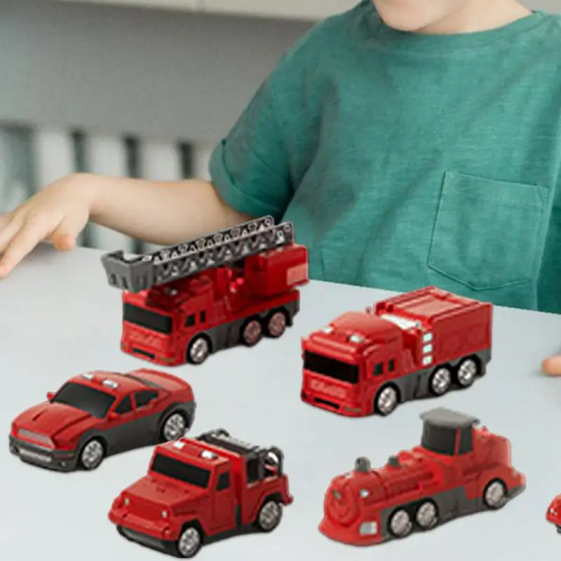 Kids Play Vehicles Magnetic Transforming Toy Vehicle For Children Collectible Figurines Boys Girls Play Vehicles For Bedroom