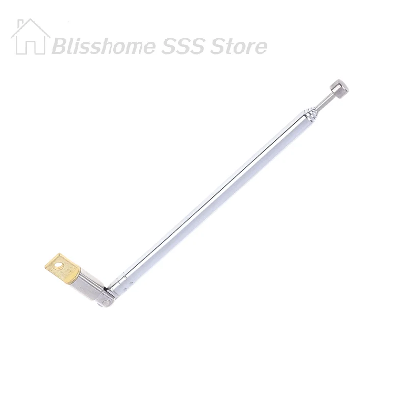 

【S】Easy to Use Durable Material High Quality 1Pc 37cm 5 Section Telescopic Stainless Steel AM FM Radio Universal Antenna